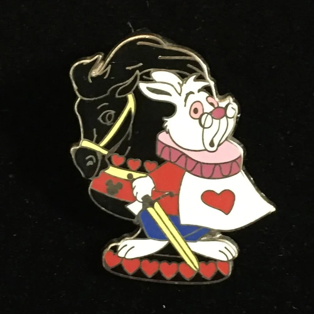 Disney | Jewelry | Htf White Rabbit Alice In Wonderland Pin Hidden ...